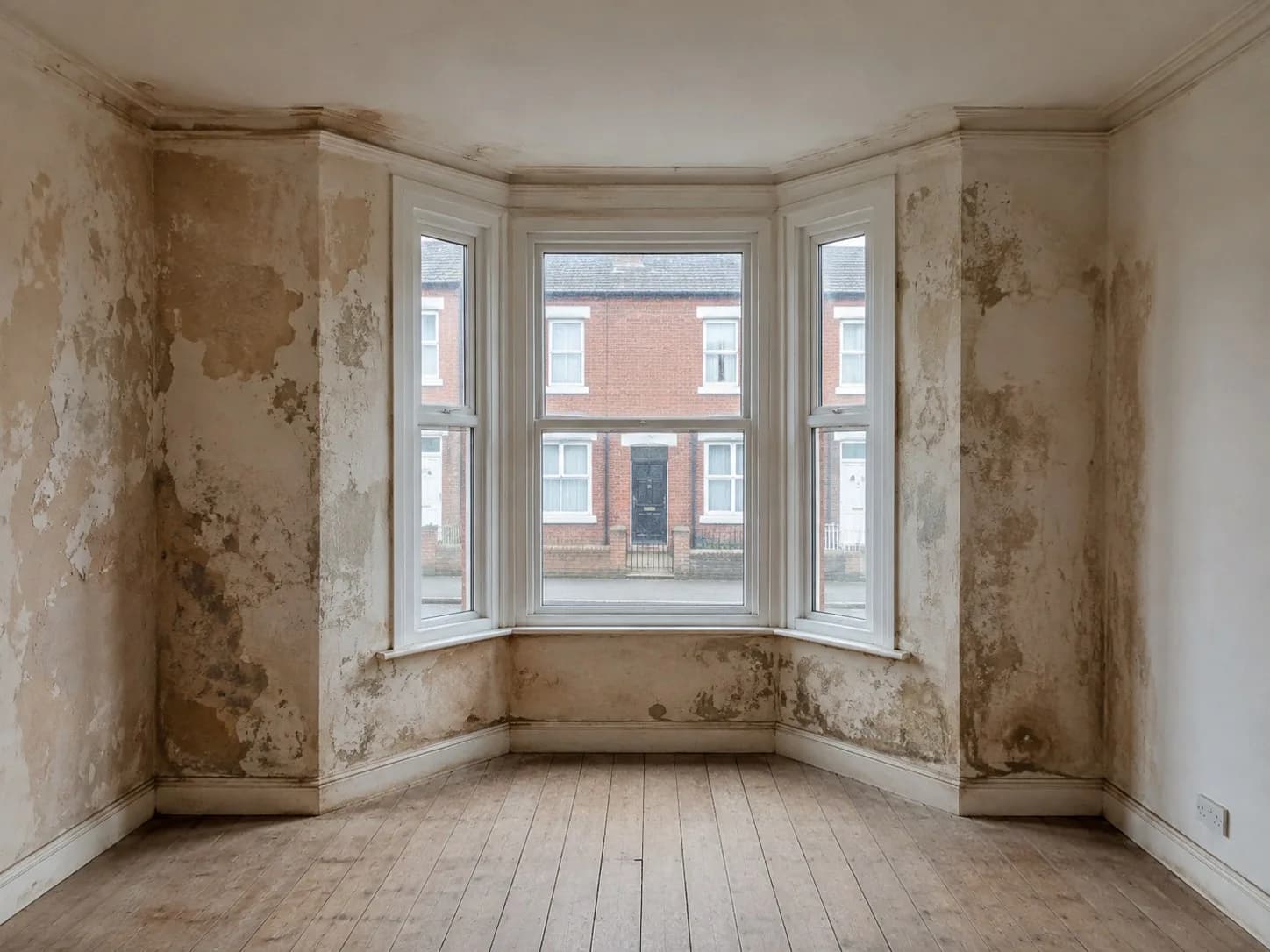 Terraced window before treatment